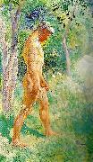 Carl Larsson manlig modell-forstudie till midvinterblot oil painting on canvas